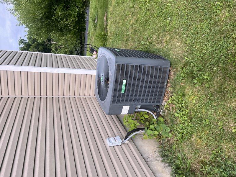Responded to no cooling complaint on residential air conditioning system. Upon arrival, performed complete system diagnostic on outdoor condensing unit located on concrete pad adjacent to structure. Inspected condenser coil, verified refrigerant lines, checked electrical connections, and tested compressor operation. System evaluated and necessary repairs identified to restore proper cooling function.