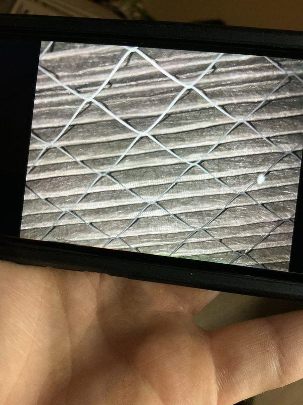 Completed comprehensive AC tune-up on 2019 residential split system unit located at side of home. Performed standard maintenance protocol including inspection of condenser coil which showed moderate dirt and debris accumulation between aluminum fins, and evaluated used air filter displaying significant dust buildup in pleated media requiring replacement. All system components were inspected and unit returned to proper operating condition per manufacturer specifications.