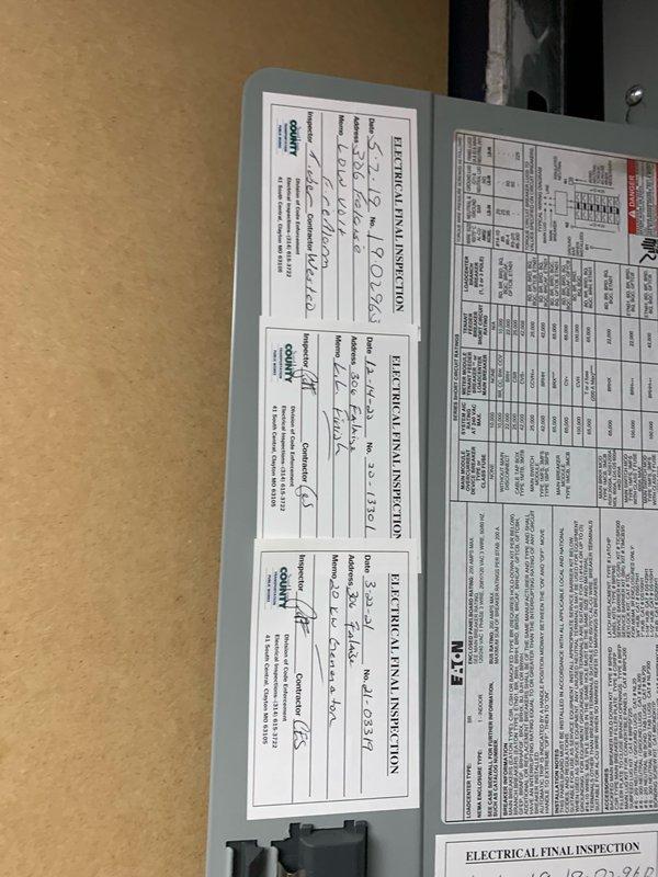 Upgraded existing electrical circuit to 20 amp capacity by installing new 20 amp circuit breaker in main electrical panel and replacing corresponding outlet to match amperage rating. Verified proper panel labeling and confirmed all electrical connections meet current code requirements.