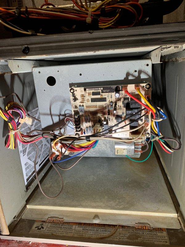 Completed preventative maintenance tune-up on a 10-year-old residential air conditioning system. Performed comprehensive inspection of outdoor condenser unit and indoor air handler control compartment, checking all electrical connections, capacitors, relays, and control board functionality. All components found operating within normal parameters; system tested and confirmed ready for seasonal cooling operation.