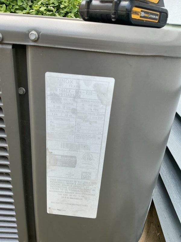 Responded to no cooling complaint on 20-year-old Lennox residential air conditioning system. Upon arrival, confirmed outdoor unit was running but home was not cooling. Performed diagnostic evaluation of system components including compressor operation, refrigerant levels, and electrical connections. Unit showed significant age-related wear consistent with equipment nearing end of service life. Discussed findings and repair options with homeowner present during service call.
