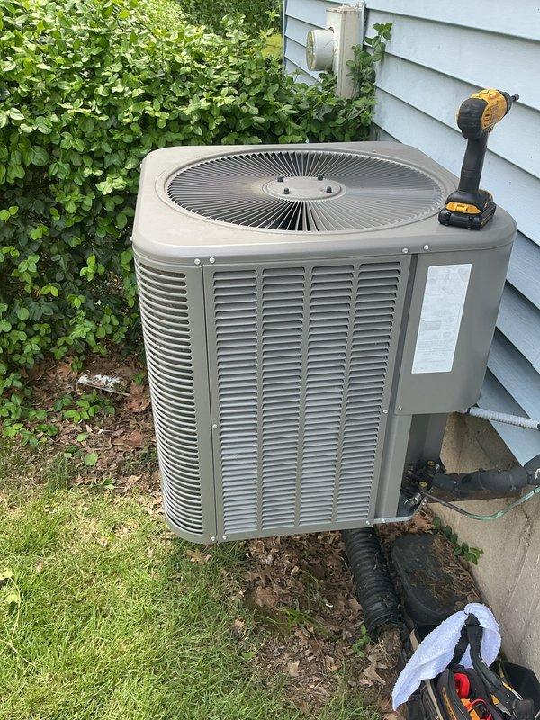 Responded to no cooling complaint on 20-year-old Lennox residential air conditioning system. Upon arrival, confirmed outdoor unit was running but home was not cooling. Performed diagnostic evaluation of system components including compressor operation, refrigerant levels, and electrical connections. Unit showed significant age-related wear consistent with equipment nearing end of service life. Discussed findings and repair options with homeowner present during service call.