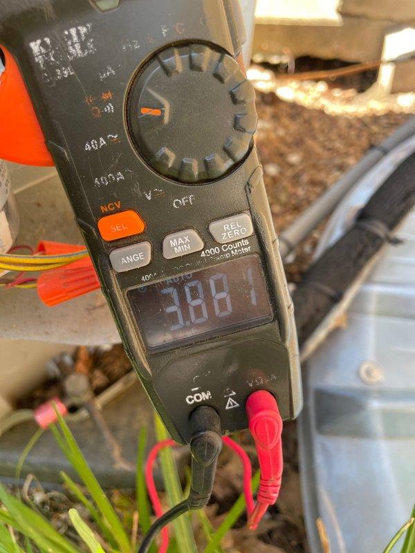 Responded to no-cool complaint on residential air conditioning system less than 10 years old located in backyard. Upon arrival, customer reported unit not maintaining set temperature. Performed diagnostic evaluation of outdoor condensing unit and identified failed run capacitor as root cause of cooling deficiency. Measured compressor amperage at 38.61 amps during testing to verify electrical performance. Accessed electrical compartment and inspected capacitor, contactor, and associated wiring connections. Replaced defective capacitor with proper replacement unit and verified all electrical connections were secure. Cycled system through complete operational test to confirm proper compressor startup and normal amperage draw. Unit returned to full cooling capacity with all components functioning within manufacturer specifications. Advised customer to monitor system performance and provided guidance on thermostat operation.