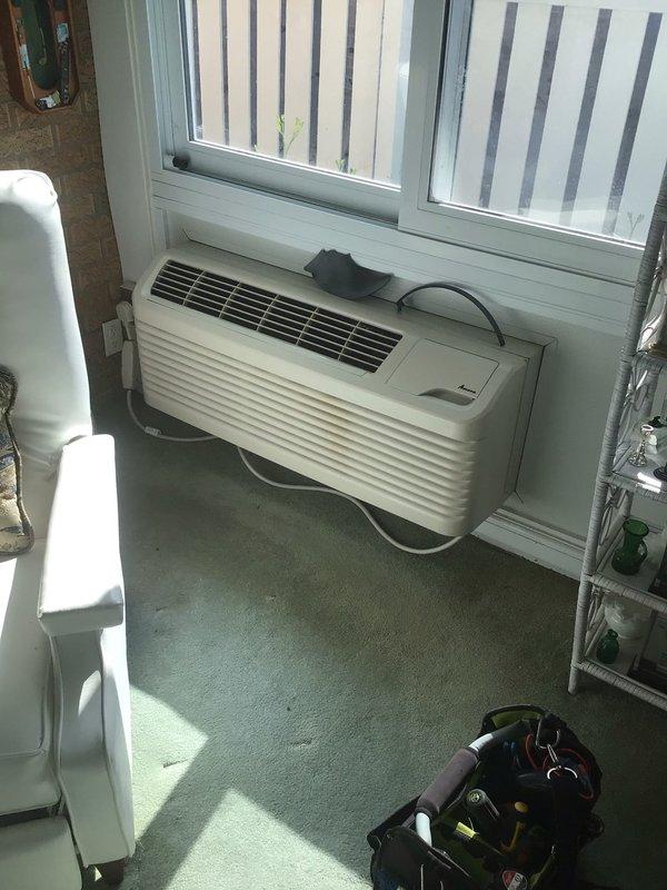 Responded to no cooling complaint on 10+ year old PTAC unit located in sunporch area. Upon arrival, unit was making excessive noise and failing to provide adequate cooling. Performed diagnostic evaluation and determined the unit had reached end of serviceable life with multiple system failures. Customer approved full PTAC replacement, and installation has been scheduled.