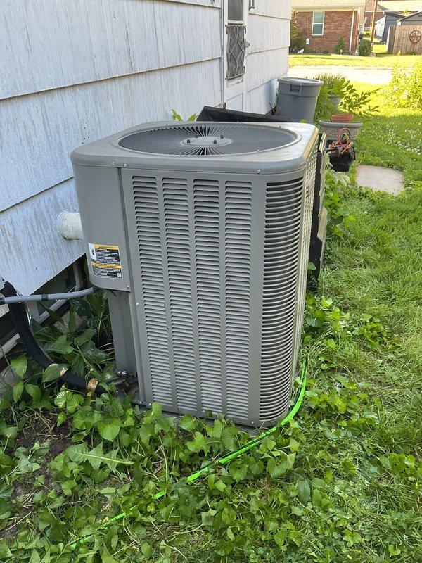 Completed comprehensive cooling system tune-up on outdoor condensing unit. Performed standard maintenance protocol including inspection of electrical components, refrigerant levels, condenser coil cleaning, and verification of proper system operation. Customer's preventive maintenance agreement was renewed onsite with auto-renewal activated per request.