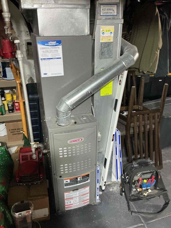 Responded to no cooling complaint on residential Lennox furnace system (Unit 10). Upon arrival, performed diagnostic inspection of HVAC equipment and replaced dirty 16x25x1 Aerostar pleated air filter that was restricting airflow. System tested and confirmed operational with proper cooling restored.