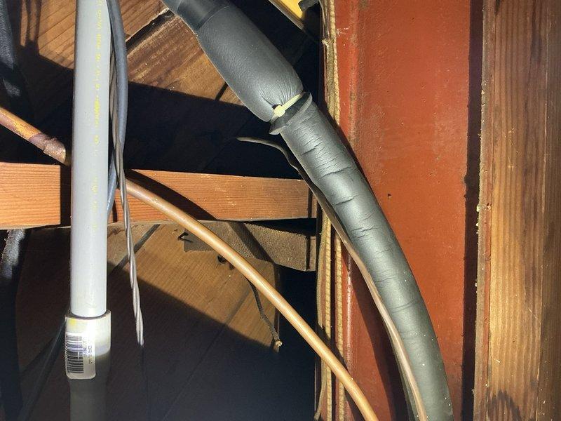 Conducted comprehensive electrical assessment for thermostat wiring installation and multiple outlet issues throughout the property. Evaluated existing wiring infrastructure in attic and basement areas, inspecting HVAC electrical connections, refrigerant line routing, and accessible electrical pathways for new thermostat installation. Assessed non-functional GFCI outlets requiring troubleshooting and repair, investigated additional non-working outlet, and surveyed exterior wall penetration options for new outdoor receptacle installation, providing detailed estimate for all requested electrical work.