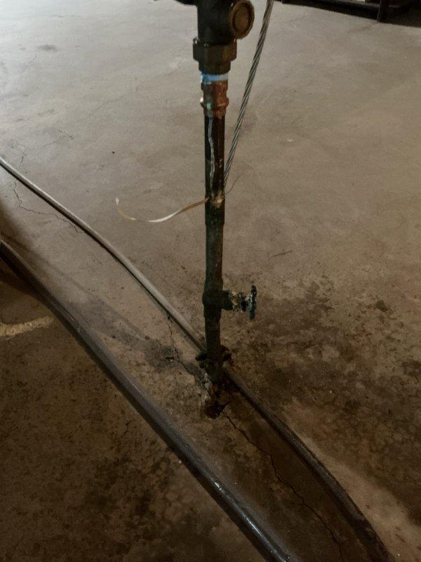 Replaced leaking 2017 gas water heater with new 40-gallon gas tall water heater in basement location. Installed 3/4" ProPress ball valve on cold water supply line. Applied required plumbing identification sticker and obtained permit for installation per code requirements.