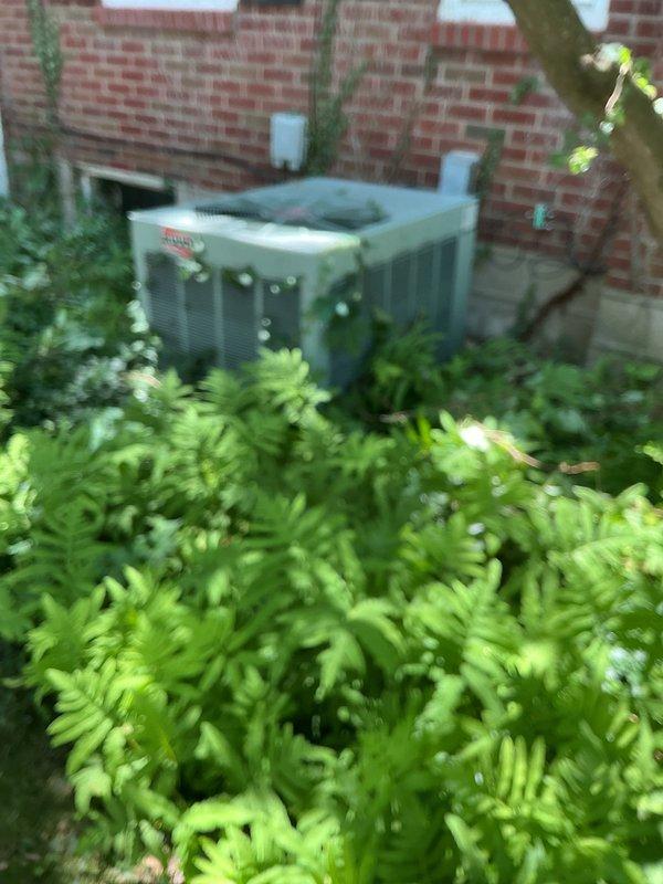 Responded to no cooling complaint on 10+ year old residential Bryant AC system located at side of home. Upon arrival, found thermostat display malfunctioning and unit failing to maintain proper cooling. Performed comprehensive diagnostic evaluation of both indoor Ruud Silhouette II furnace with air handler and outdoor Bryant condenser unit. Inspected electrical connections, refrigerant levels, and control systems. Documented equipment condition with photos showing both indoor and outdoor components. Identified issues preventing proper system operation and provided customer with repair recommendations to restore cooling functionality.