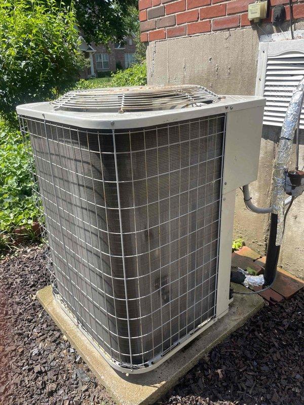 Completed comprehensive air conditioning tune-up on single outdoor condensing unit positioned on concrete pad adjacent to building exterior. Performed standard preventive maintenance procedures including inspection of condenser coils, fan motor operation, electrical connections, and refrigerant levels. Unit found in operational condition with all components functioning within normal parameters; no repairs required at this time.