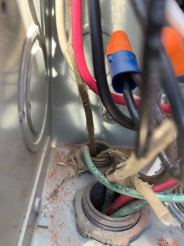 Responded to service call for outdoor pool circuit breaker panel experiencing repeated tripping issues. Upon arrival, inspected 24-month-old electrical panel serving pool equipment including pool pump, pool lights, and heater circuits. Investigation revealed significant rust and corrosion on metal components and wire entry points within the panel enclosure, likely due to moisture exposure in outdoor installation. Corrosion was found affecting wire connections and grounding points, which can cause intermittent electrical faults and nuisance tripping. Documented panel condition with photographs showing corroded base metal, oxidized surfaces, and compromised wire entry grommets. Circuit breakers were tested and found operational, indicating environmental degradation rather than breaker failure as primary concern. Advised customer that moisture infiltration and resulting corrosion pose ongoing reliability and safety concerns requiring panel replacement or comprehensive remediation to preve