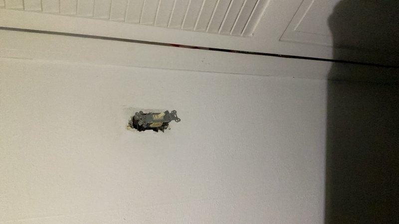 Completed electrical fixture installation in residential interior space. Work included proper mounting, wiring connections, and testing of new lighting fixture to ensure safe operation and code compliance. Minor drywall patching was performed at installation point to achieve clean finished appearance.