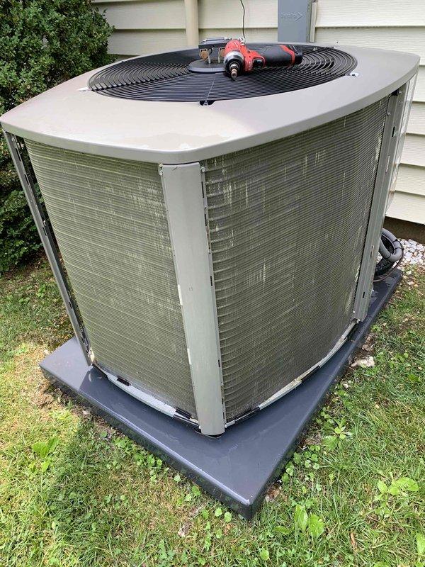 Completed comprehensive cooling maintenance tune-up on a 9-year-old residential air conditioning system. Performed standard preventive maintenance procedures including inspection of outdoor condenser unit, verification of proper system operation, and replacement of indoor air filter. All components found to be functioning within normal parameters with system operating properly at time of service.
