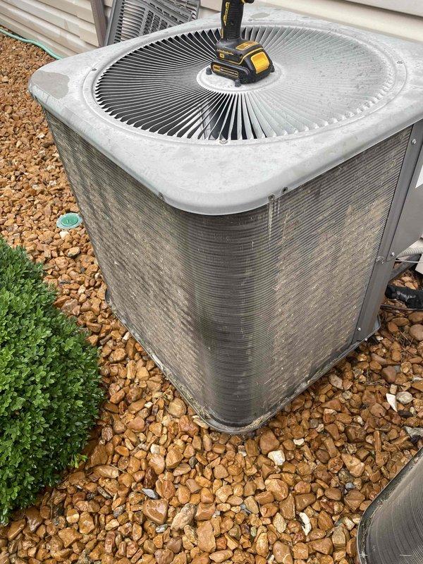 Completed comprehensive cooling maintenance on two 13-year-old air conditioning systems. Performed standard tune-up procedures including inspection of electrical connections and control components in outdoor junction box with TITAN capacitor, verified proper operation of condenser units, cleaned and serviced both systems to manufacturer specifications. Both units tested and confirmed operational with no deficiencies noted.