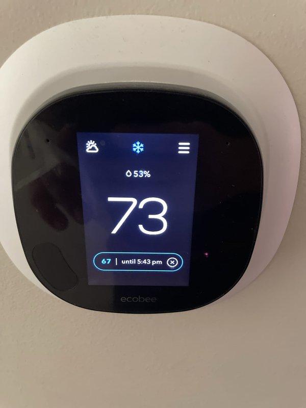 Returned to property to replace incorrect piston on second-floor evaporator coil following recent installation. Retrieved correct piston from supply house, installed proper component, and verified system operation. Thermostat confirmed cooling mode active with system maintaining setpoint, completing warranty callback successfully.