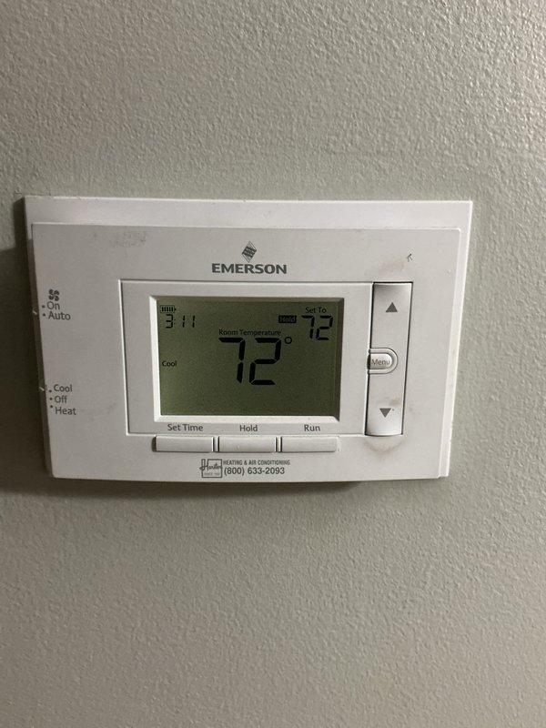 Completed comprehensive cooling maintenance tune-up on 15-year-old residential air conditioning system. System was operating properly upon arrival; performed standard preventive maintenance procedures including inspection of outdoor condensing unit, verification of thermostat operation and calibration, and photographic documentation of equipment condition. All components found functioning within normal parameters with no immediate repairs required.