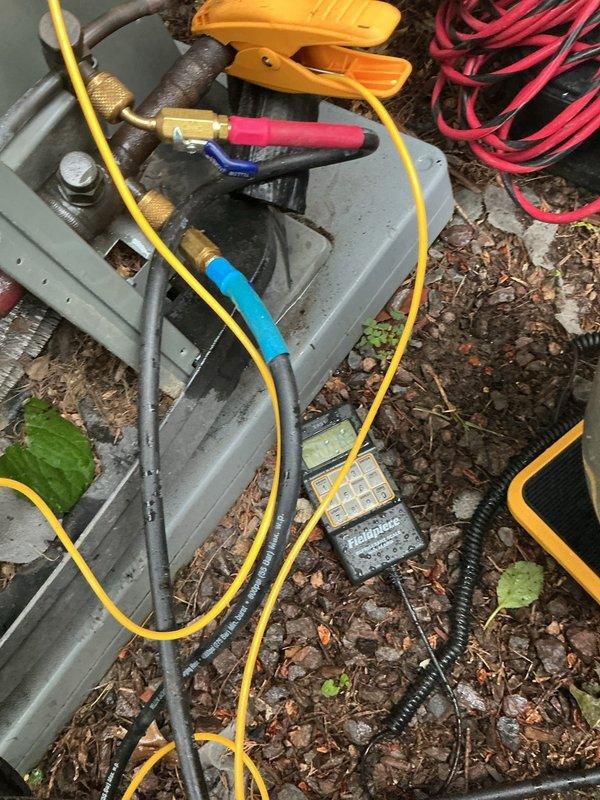 Replaced failed compressor under warranty on residential heat pump system. Recovered refrigerant, removed defective compressor (S/N 213427KC5F retained for warranty claim), and installed new unit. Evacuated system, charged to manufacturer specifications, and verified proper operation in both heating and cooling modes with digital diagnostics and airflow measurements.