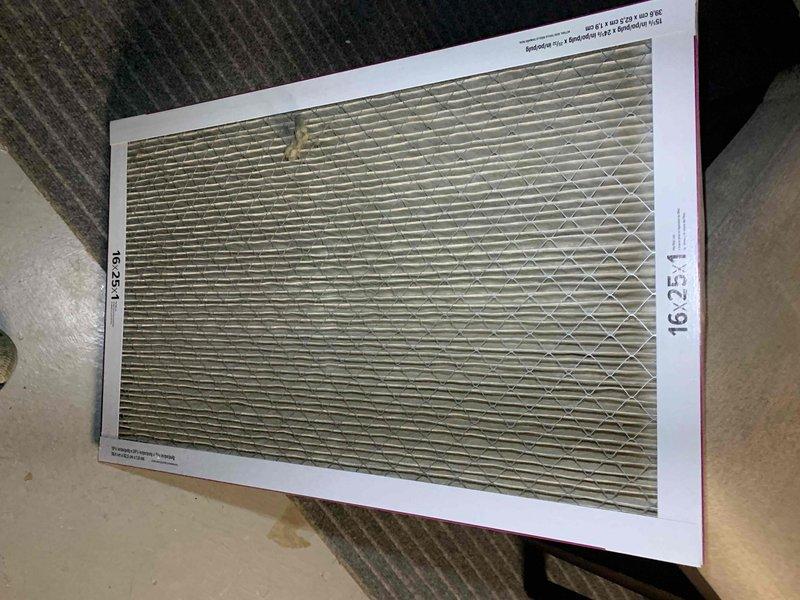 Completed cooling system tune-up on 10-year-old outdoor AC unit that was originally scheduled due to no cooling condition. Performed standard maintenance procedures including system diagnostics with digital manifold gauges to verify refrigerant pressures and temperatures, and inspected/documented dirty 16x25x1 air filter requiring replacement. All measurements recorded and system operational upon completion.