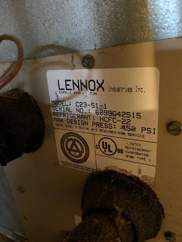 Completed comprehensive cooling maintenance tune-up on 15-year-old Lennox AC system utilizing HCFC-22 refrigerant. Performed standard maintenance procedures, inspected evaporator coil and system components, and added refrigerant to restore proper charge levels. System tested and confirmed operational upon completion.