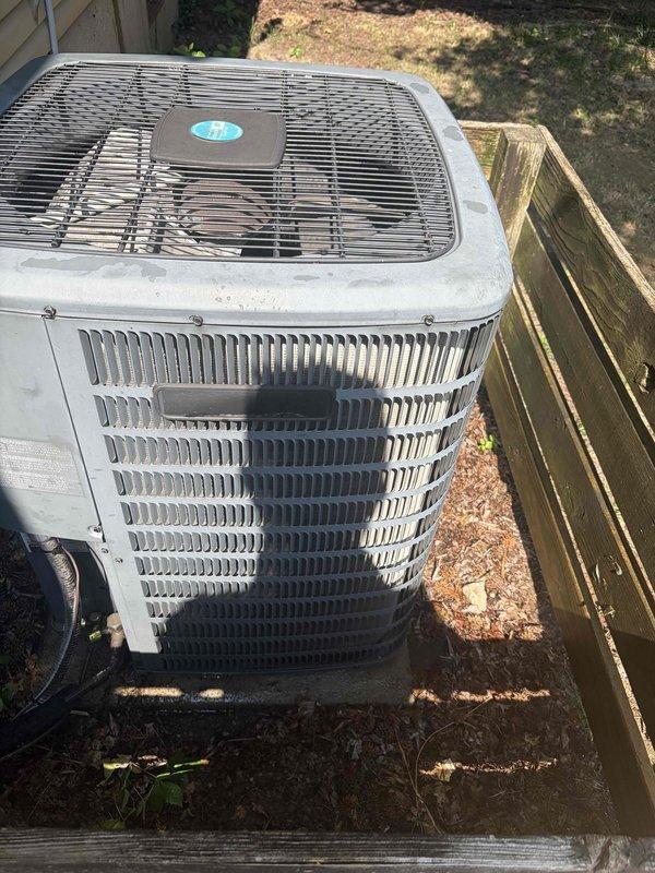 Completed comprehensive cooling system tune-up on outdoor condenser unit located in side yard. Performed standard maintenance protocol including inspection of condenser coils, fan operation, electrical connections, and refrigerant levels. Unit operational with filter element inspected and documented; system running within normal parameters for age of equipment.