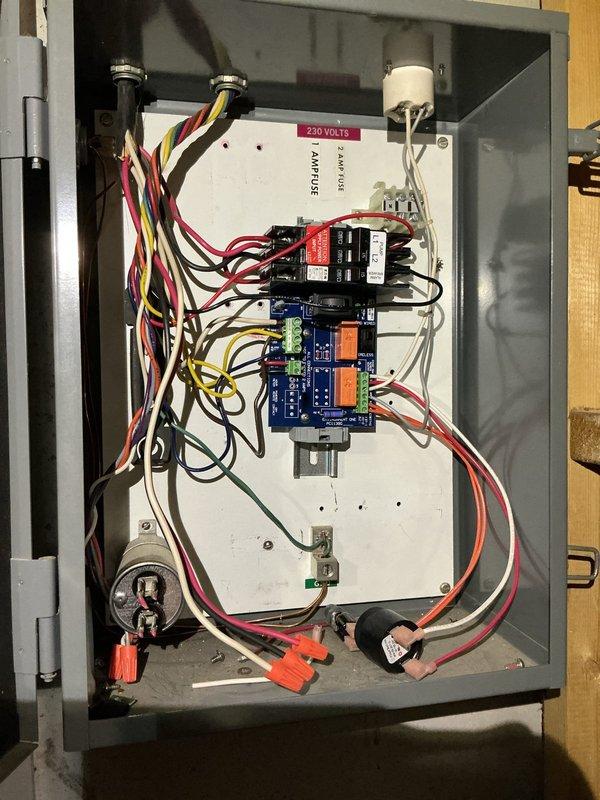 Responded to warranty callback for electrical panel installed in February with reported red indicator lights flashing and non-functional garage lighting. Upon inspection, identified fault condition in control module causing status indicators to illuminate and interrupting power to garage circuit. Reset affected breakers, verified proper voltage at panel terminals, and confirmed all circuits restored to normal operation with garage lights functioning correctly.