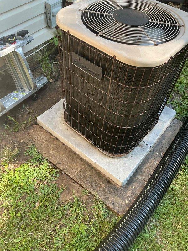 Completed comprehensive tune-up service on outdoor residential air conditioning condenser unit per Home Depot service agreement F60016867. Performed standard maintenance protocol including inspection of all major components, cleaning of condenser coils, verification of refrigerant levels, testing of electrical connections, and operational assessment of compressor and fan motor. Unit showed significant weathering and surface oxidation consistent with extended outdoor exposure but remained fully operational upon completion of service.