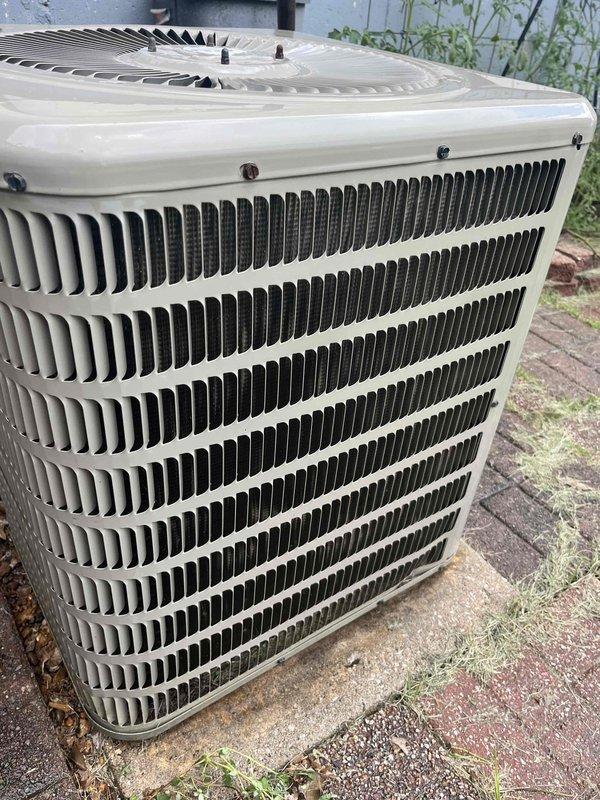 Completed comprehensive cooling maintenance tune-up on a 15-year-old residential air conditioning system. Performed standard preventive maintenance procedures including inspection of outdoor condenser unit, verification of proper airflow through louvered fins, assessment of component condition, and system operational testing. Unit was found to be functioning properly with no immediate repairs required; exterior housing showed typical weathering consistent with age but remained structurally sound with adequate airflow clearance maintained around the installation.
