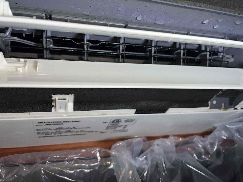 Performed jet pack cleaning service on mini split system. Accessed internal components and cleaned evaporator coil and housing assemblies to restore proper airflow and system efficiency. Unit tested and confirmed operational for both heating and cooling modes upon completion.