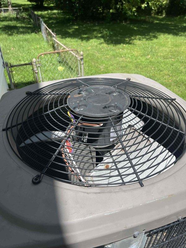 Responded to no-cool complaint on 15-year-old residential air conditioning system. Upon arrival, performed comprehensive diagnostic evaluation of outdoor condenser unit. Inspected electrical components including dual run capacitor, start relay, and associated wiring connections. Verified compressor operation, checked refrigerant pressures, and measured temperature split across evaporator coil. Evaluated condenser fan motor performance and airflow through coil surfaces. Identified system deficiency preventing adequate cooling capacity. Completed necessary repairs to restore proper cooling operation. System tested and confirmed operating within manufacturer specifications upon completion.