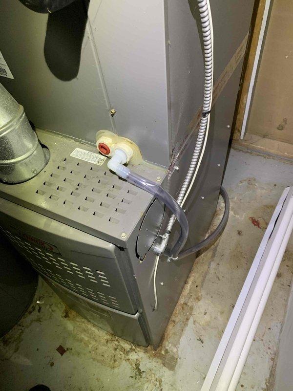 Responded to no cooling complaint on 10+ year old ground-level condensing unit located in backyard. Upon arrival, found exterior unit heavily contaminated with accumulated dirt, dust, and debris on cabinet panels and condenser coil fins, significantly restricting airflow and heat transfer capability. Performed thorough cleaning of condenser coil and exterior surfaces to remove environmental buildup. Inspected indoor furnace unit and associated components including condensate drain system, gas line connections, and ductwork—all found in acceptable operating condition. Unit restored to proper cooling operation following maintenance procedures.
