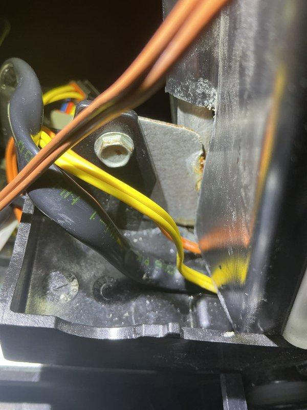 Returned to address unit malfunction following previous service visit. Diagnosed failed sensors, wiring harness, and transducer requiring replacement. All five replacement parts were confirmed under warranty and ordered for delivery to the service location. Documented existing wiring connections and refrigerant line configuration with photographs for reference during parts installation. Unit remains non-operational pending arrival of warranty components. Will schedule follow-up appointment to install sensors, harness, and transducer once parts are received.