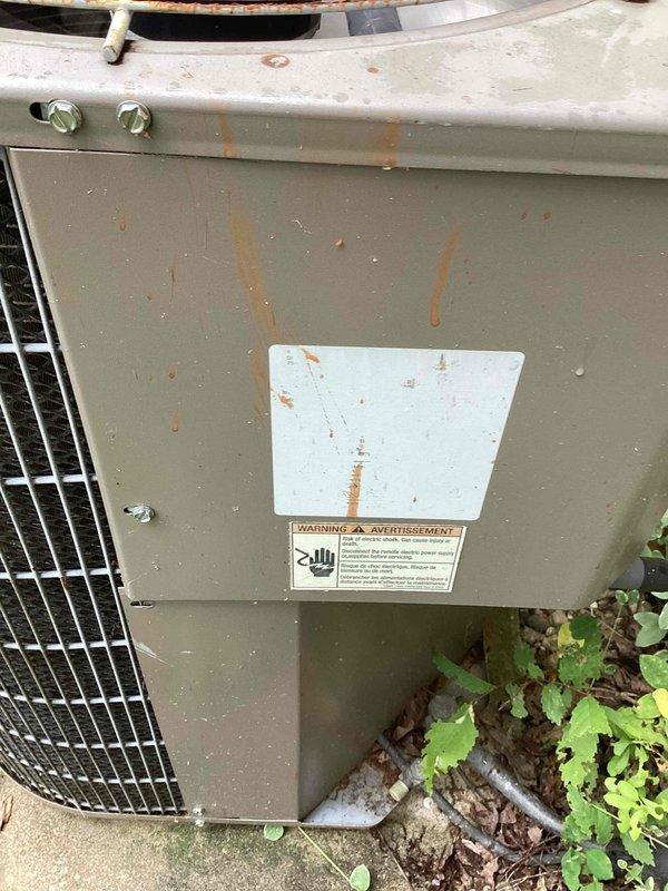 Responded to no cooling complaint on 10-year-old basement air conditioning system. Upon arrival, found evaporator coil had been frozen and was in process of thawing after system was shut down approximately 2 hours prior. After coil fully thawed, performed system startup and diagnostic evaluation. Inspected outdoor condensing unit, which showed significant age-related weathering and corrosion on cabinet panels. Checked thermostat operation and verified system controls functioning properly. Measured airflow at supply registers and confirmed reduced air delivery as reported. Evaluated potential causes of frozen evaporator coil including restricted airflow, low refrigerant charge, and dirty air filter. System requires further diagnosis to determine root cause of freezing condition, which may include checking refrigerant pressures, verifying proper airflow across evaporator coil, inspecting blower motor operation, and examining air filter condition. Customer advised that additional repairs 