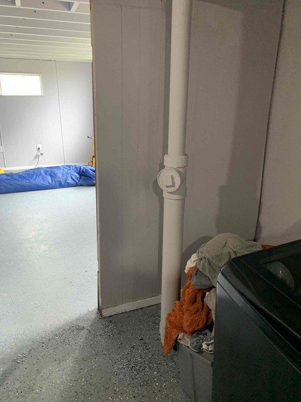 Responded to basement plumbing issue involving clogged shower drain and standing water in floor drain. Utilized roof access and jetter equipment to clear obstructions from drainage system. Successfully restored proper drainage flow to both shower and floor drain fixtures, eliminating standing water condition.