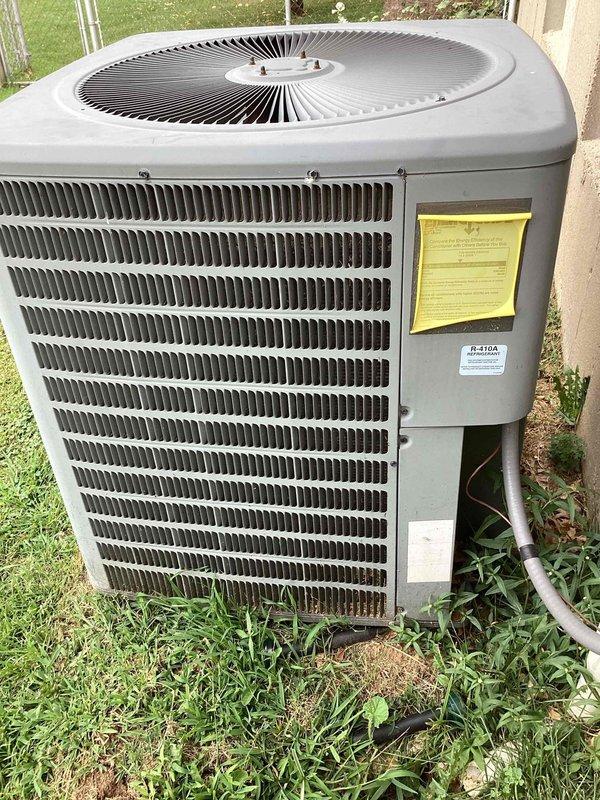 Responded to no cooling complaint on 10-year-old residential AC system. Upon arrival, measured supply air temperature at floor register reading 55°F, indicating inadequate cooling performance. Inspected outdoor condensing unit, confirmed R-410A refrigerant system operational. Noted heavily soiled return air filter and significant dust accumulation on interior vents restricting airflow. Replaced dirty air filter, verified proper airflow restoration, and system returned to normal cooling operation with appropriate temperature differential across evaporator coil.