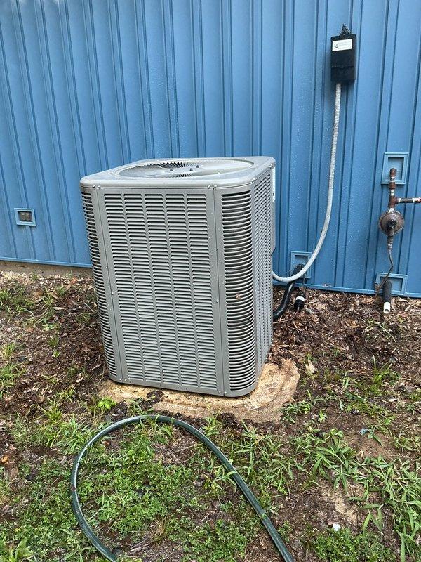 Responded to service call for condensation issues with AC system causing water accumulation in ceiling and vents. Upon inspection, found excessive sweating on both the indoor air handler and outdoor condensing unit. Diagnosed primary issue as blocked condensate drain line preventing proper drainage from the evaporator coil. Cleared obstruction from condensate drain system and verified proper flow through PVC drainage piping. Inspected Lennox furnace and air handler assembly for proper insulation and airflow restrictions. Checked refrigerant levels and confirmed system operating within manufacturer specifications. Verified all ductwork connections were secure and properly sealed to prevent future condensation issues. System tested and operating normally with no further water accumulation observed.