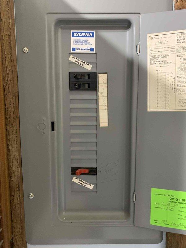 Completed electrical estimate for multiple sub-panel installations at commercial facility. Assessed existing electrical infrastructure, including flush-mount residential-grade panel with multiple circuit breakers and Sylvania-branded panel with limited breaker occupancy. Documented panel configurations, measured dimensions, evaluated available capacity, and photographed current conditions to provide accurate material and labor requirements for proposed sub-panel additions.