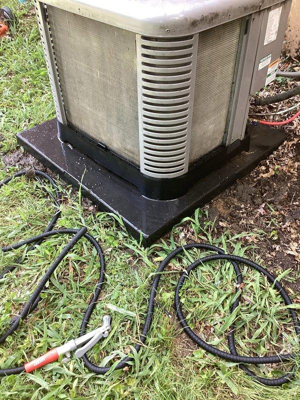 Responded to no-cooling call for 10+ year old residential air conditioning system located in backyard. Upon arrival, confirmed unit was not operating. Connected diagnostic gauges to outdoor condensing unit and performed system evaluation. Inspected indoor air handler and documented condition of air filter, which showed accumulated dust and debris. Completed diagnostic testing to identify cause of system failure and photographed equipment condition for service records.