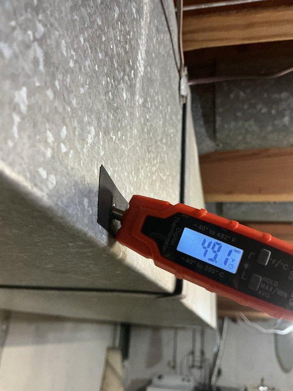 Responded to no cooling call on Unit 10. Upon arrival, found outdoor fan motor not operating and system shut down. Performed diagnostic testing and measured supply air temperature at 48.1°F at ductwork. Identified failed condenser fan motor preventing proper heat rejection from outdoor unit. Customer advised of findings and repair options needed to restore cooling operation.