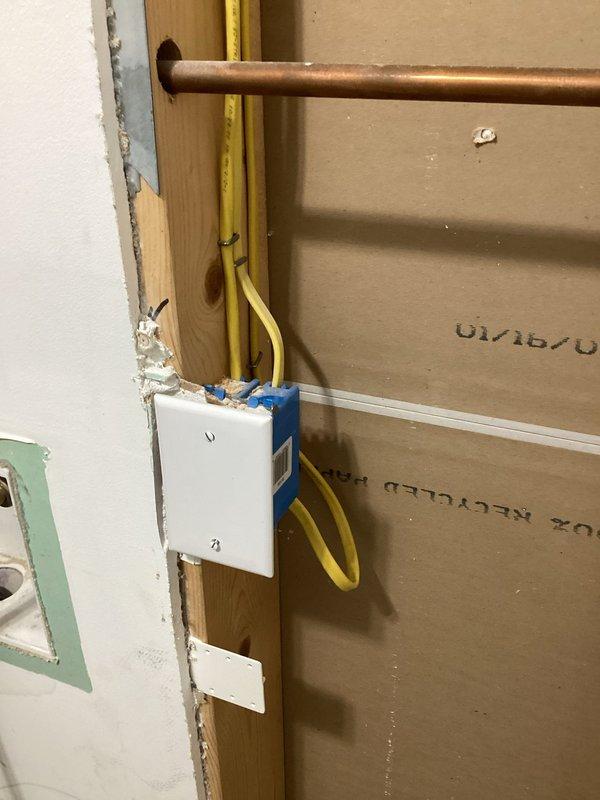 Provided electrical estimate to correct improper wiring installed by previous homeowners who had capped off basement laundry room outlets and illegally extended power from that circuit to supply the master bedroom. The scope includes removing the unauthorized wiring, restoring proper dedicated 12-4 circuit for basement laundry appliances, and establishing code-compliant electrical service to the master bedroom on an appropriate circuit, allowing the washer and dryer to be safely relocated back to their intended basement location.
