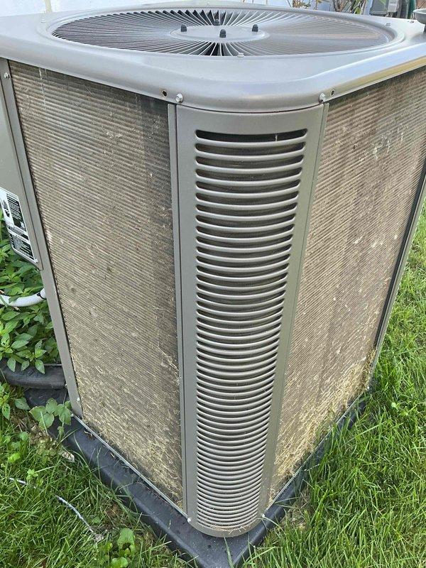 Completed comprehensive cooling maintenance on a 9-year-old air conditioning system. Performed standard tune-up procedures including inspection of outdoor condenser unit and indoor blower assembly, verified system operation, and documented equipment condition through photographic documentation. System confirmed operational and ready for the cooling season.
