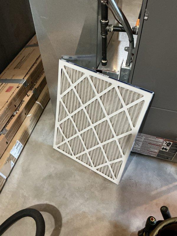 Completed comprehensive tune-up service on 17-year-old Lennox furnace, 17-year-old Lennox air conditioning system, and 15-year-old Healthy Climate humidifier in preparation for home sale requirements. Performed thorough inspection, cleaning, and operational testing of all HVAC components including furnace burners, heat exchanger, blower assembly, evaporator coil, condensing unit, and humidifier pad and water panel. Replaced air filter with new pleated filter and verified proper airflow throughout system. Inspected exterior condensing unit and associated refrigerant lines, noting visible corrosion on exterior piping and connections that is consistent with age and outdoor exposure but not currently affecting system performance. Checked electrical connections, motor operation, and control functions on all equipment. Verified thermostat operation and system cycling. All systems tested and confirmed operational with no immediate service needs identified. Humidifier inspected and serviced pe