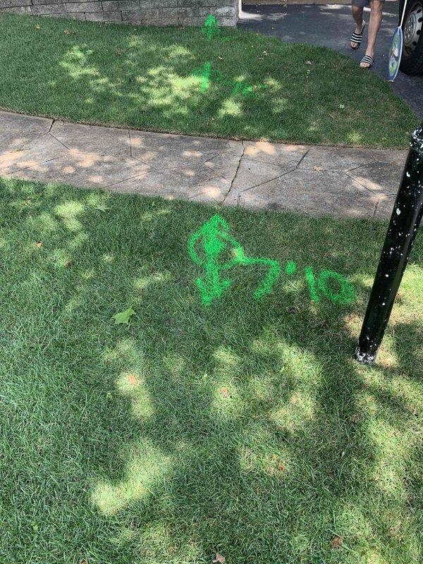 Performed video camera inspection of sewer lateral system to assess condition and identify potential issues. Utility markings were placed on lawn to indicate location of sewer line, and comprehensive camera documentation was completed of the underground sewer system from access point through the lateral connection.