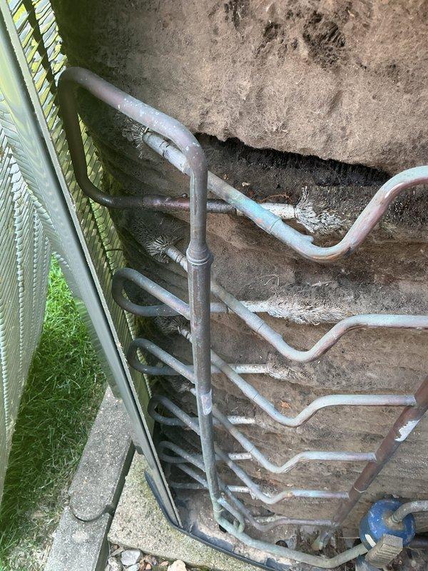 Responded to no cooling call for residential HVAC system struggling to maintain temperature. Performed diagnostic evaluation of split system including indoor air handler and outdoor condensing unit. Inspected refrigerant lines, electrical connections, and overall system operation to identify cooling deficiency and provide recommendations for restoring proper system performance.