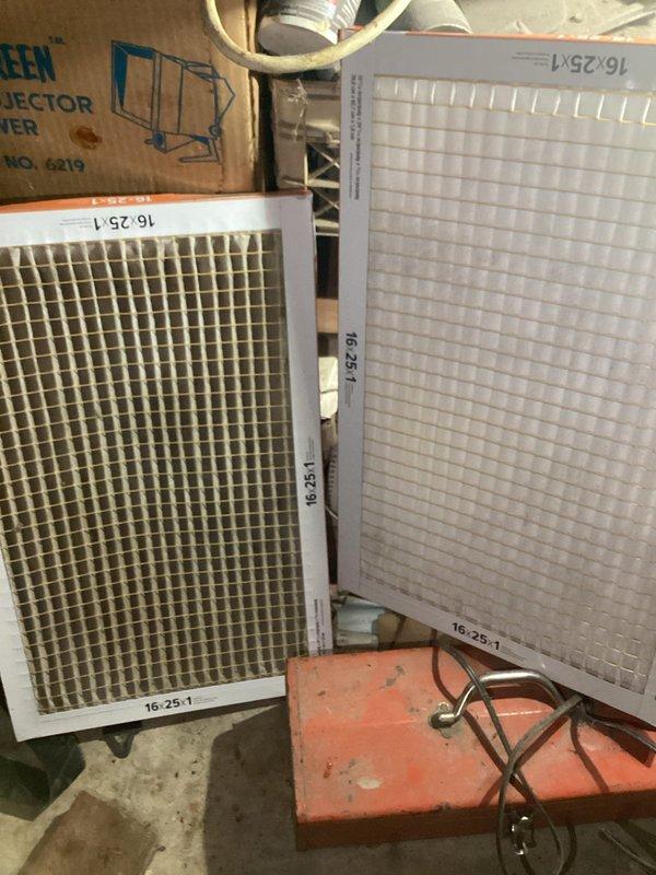 Responded to reported water leak from furnace unit in basement. Upon inspection, identified clogged air filter as primary cause of condensate overflow. Removed heavily soiled 16x25x1 filter showing significant dirt and debris accumulation, which was restricting airflow and causing condensate drain pan backup. Installed new filter, verified proper drainage operation, and documented condition with before/after photos for customer records.