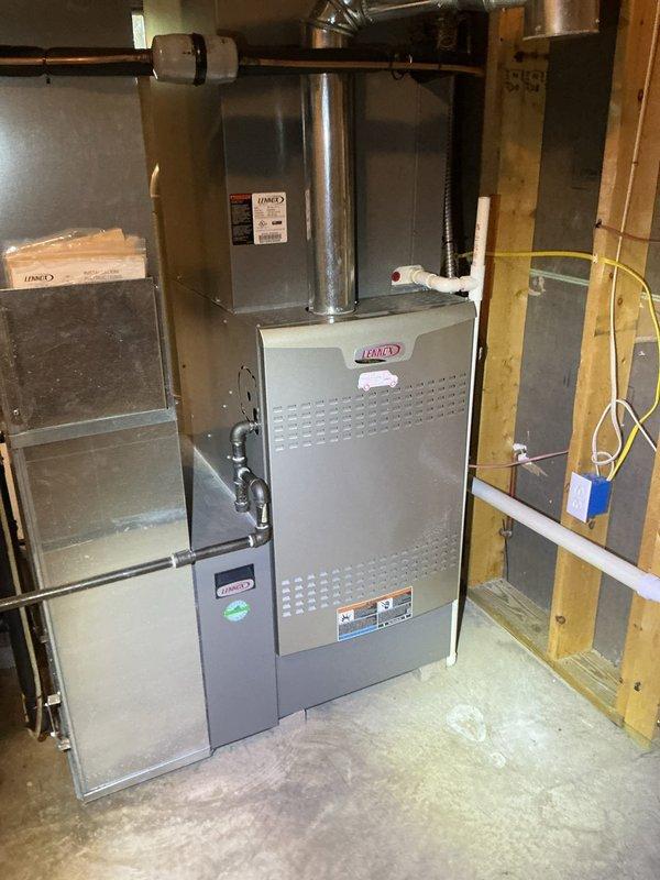 Responded to service call regarding significantly increased utility bills following home purchase. Customer reported monthly costs increased from $250 to $600 compared to previous owners and had no prior experience operating geothermal systems. Performed comprehensive system inspection of Lennox geothermal heat pump installation to verify proper operation and installation specifications.

Inspected geothermal heat pump unit, ductwork connections, and refrigerant lines in mechanical room. Verified all copper piping connections were secure and properly insulated. Checked electrical connections, conduit routing, and safety controls for compliance with manufacturer specifications. Examined air handler integration and duct system for proper airflow and distribution. Assessed thermostat programming and operational settings.

Provided detailed customer education on geothermal system operation, including proper thermostat programming, seasonal settings, and efficiency optimization techniques. 