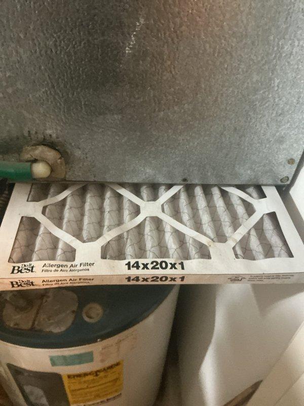 Completed comprehensive cooling tune-up on 10-year-old ground-level AC condenser unit. Performed standard maintenance protocol including inspection of condenser coils, verification of refrigerant levels, electrical connection testing, and replacement of 14x20x1 allergen air filter in mechanical room. All system components operating within normal parameters upon completion.