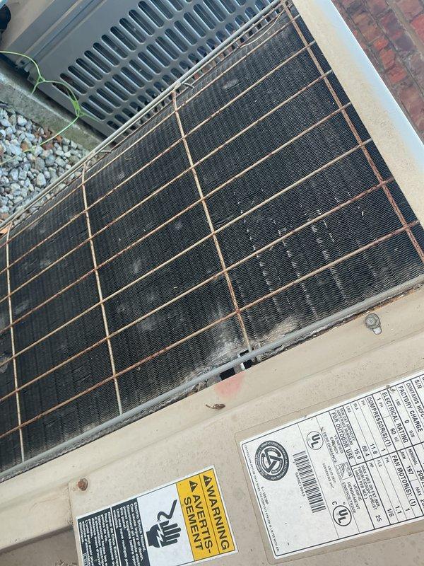 Completed comprehensive cooling tune-up on 10-year-old ground-level AC condenser unit. Performed standard maintenance protocol including inspection of condenser coils, verification of refrigerant levels, electrical connection testing, and replacement of 14x20x1 allergen air filter in mechanical room. All system components operating within normal parameters upon completion.