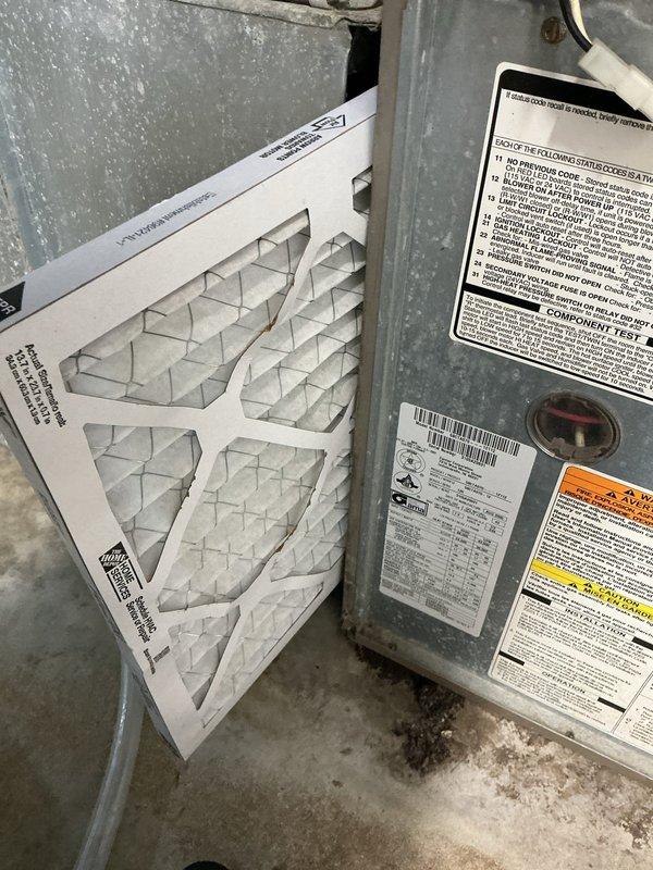 Responded to no heat call on residential HVAC system over 10 years old located in backyard. Upon arrival, performed tune-up inspection on cooling system and diagnosed furnace failure to ignite. Used Fieldpiece diagnostic meter to test electrical components and verify proper voltage and amperage readings. Identified faulty ignition system preventing furnace operation. Replaced defective ignitor assembly and verified proper flame sensor operation. Inspected air filter condition and checked airflow through pleated filter media. Tested system startup sequence and confirmed furnace now cycles properly with successful ignition and heat output. System restored to full operational status.