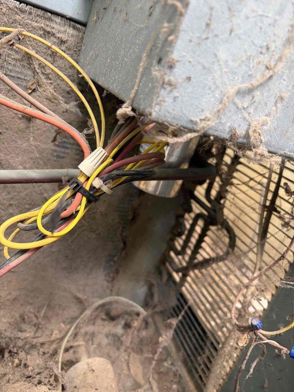 Responded to no cooling complaint on residential AC unit with non-operational outdoor fan. Upon inspection, found failed dual run capacitor preventing condenser fan motor operation while compressor attempted to run. Replaced defective capacitor, tested system operation, and verified proper amp draw on both fan motor and compressor. Unit restored to normal cooling operation with all components functioning within manufacturer specifications.