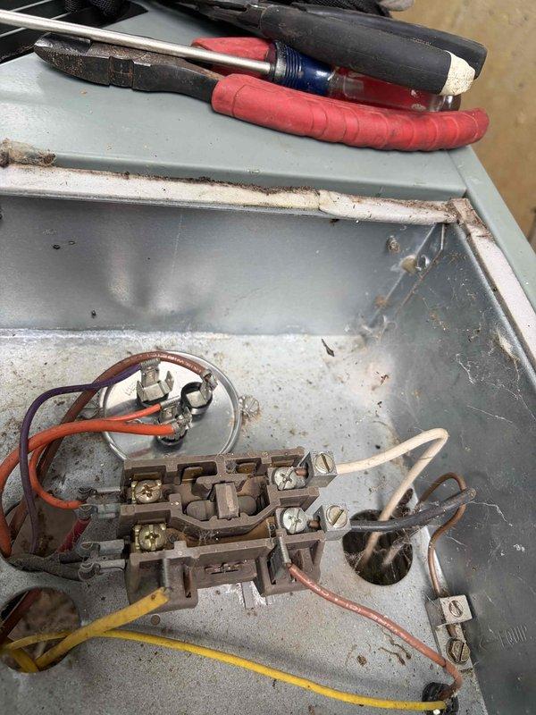 Responded to no cooling complaint on residential AC unit with non-operational outdoor fan. Upon inspection, found failed dual run capacitor preventing condenser fan motor operation while compressor attempted to run. Replaced defective capacitor, tested system operation, and verified proper amp draw on both fan motor and compressor. Unit restored to normal cooling operation with all components functioning within manufacturer specifications.